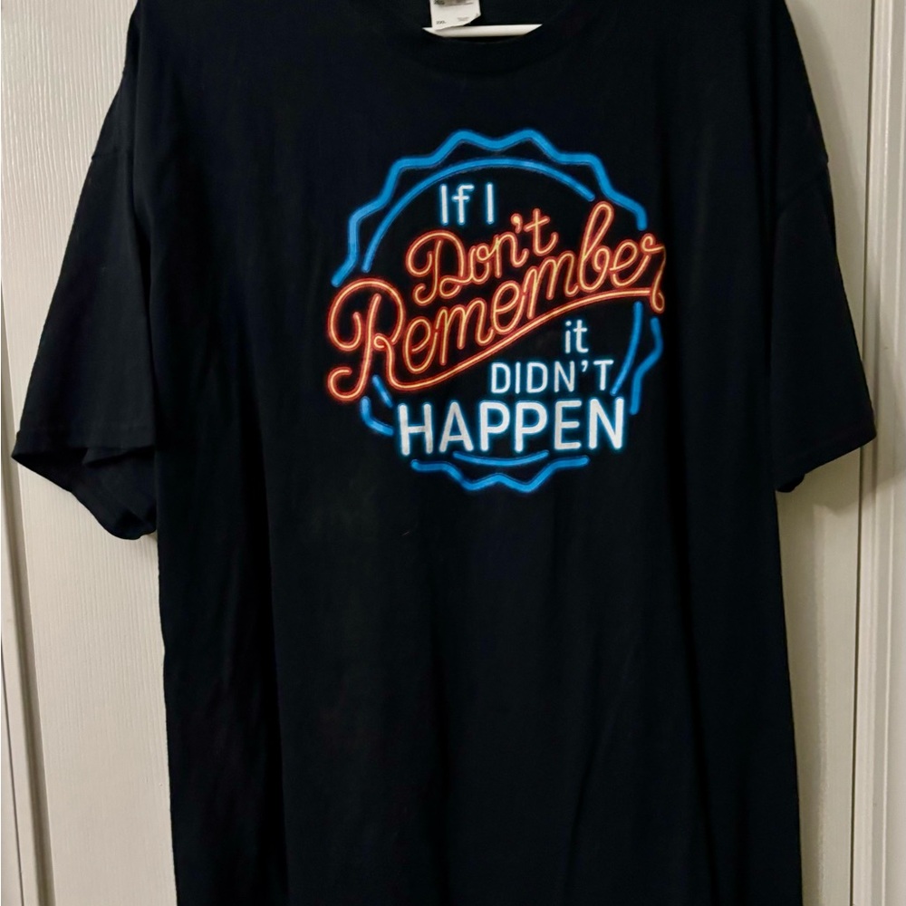 Fruit of the Loom Black Tee with Neon Graphic